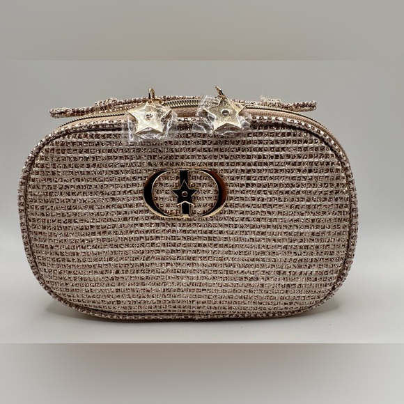 DIOR Holiday 2025 Golden Glittering Woven Makeup Bag NEW! - Picture 2 of 10